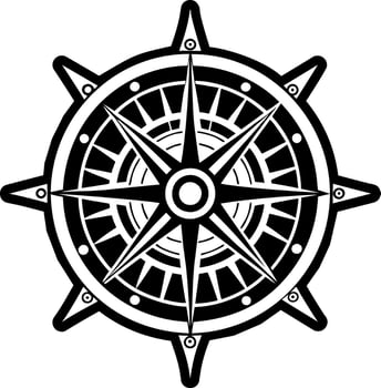 A glyph style icon of sailor compass symbol vector