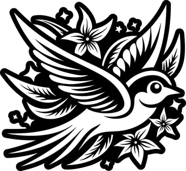 Swallow bird icon in filled style vector
