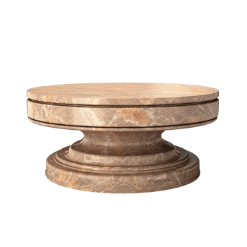 Elegant Round Marble Pedestal Table Top View, png