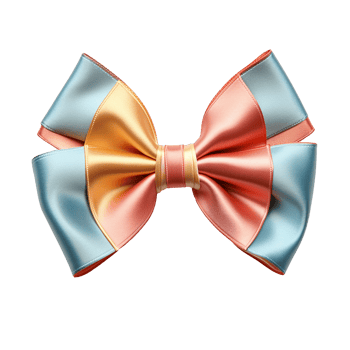 Elegant Tricolor Satin Ribbon Bow Pastel Colors Gift Decoration png