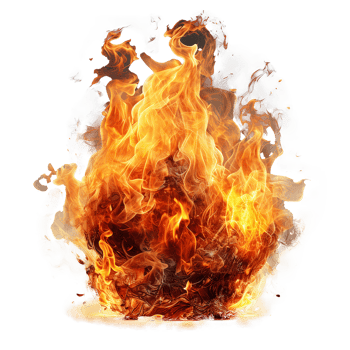 Fiery Orb Intense Burning Flames Inferno Blaze Hot Orange Yellow, png