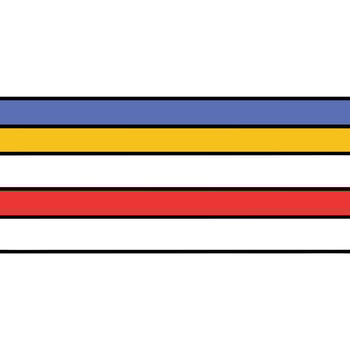 Abstract Horizontal Stripes Blue, Yellow, Red, White Design vector