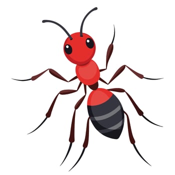 Animated Red Ant with Black Stripes vector