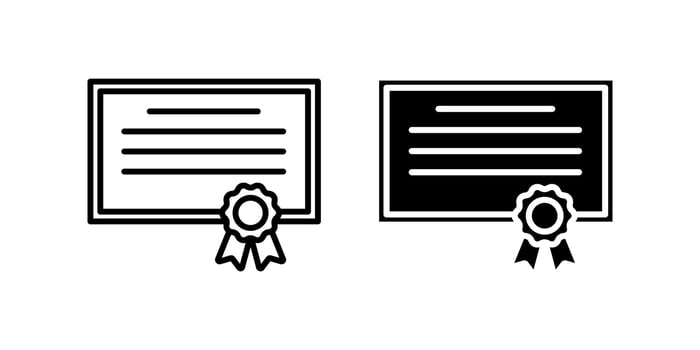 Certificate icon set. for mobile concept and web design. illustration vector