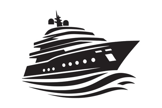 Superyacht Silhouette Vectors Illustration for Logos and Ads