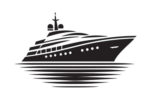 Stylish Superyacht Silhouette Vectors Art for Designers