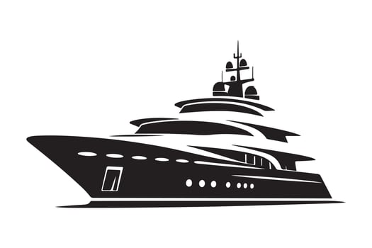Superyacht Silhouette Vectors Art for Digital and Print Media
