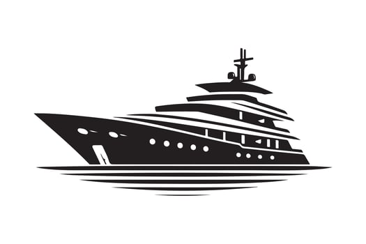 Superyacht Silhouette Vectors Artwork for DIY Projects