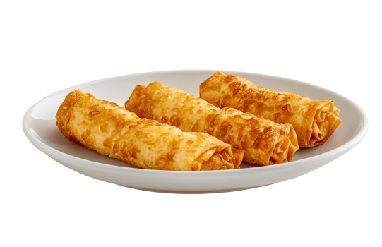 A Stack of Egg Rolls with Dipping Sauce png