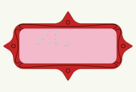 Picture frame. Hand-drawn, colorful sketch of a red frame. A red template. An elegant retro frame. Modern mirror design. Objects from an art gallery. Vintage frames decorated with lines and dots. vector