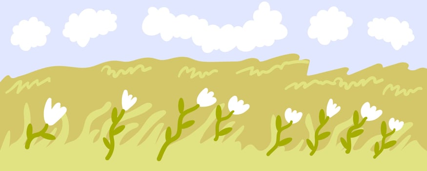 abstract background with field and clouds vector