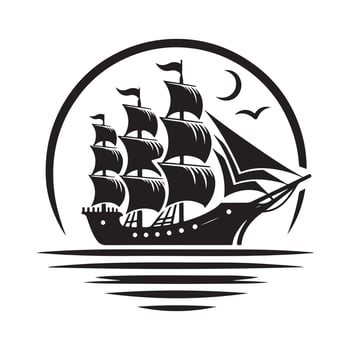 Professional Brig Silhouette Vectors Illustrations for Logos
