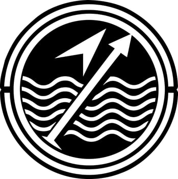 Wave symbol icon in glyph style vector