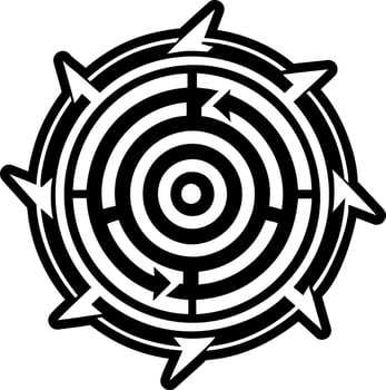 Sacred spiral symbol icon in glyph style vector