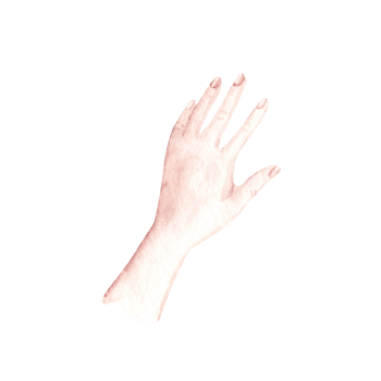 Woman left Hand. Watercolor hand drawn illustration in realistic style. Design element of arm laying on or holding something. png