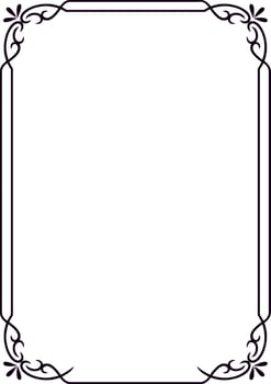 Classic rectangular frame with delicate floral corners creating an elegant and refined border, perfect for adding a touch of sophistication to any design or artwork vector