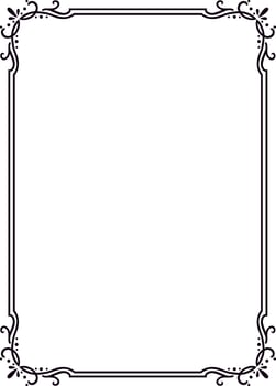 Rectangular frame featuring elegant floral corners on a clean white background, providing a sophisticated and decorative touch for various design applications vector