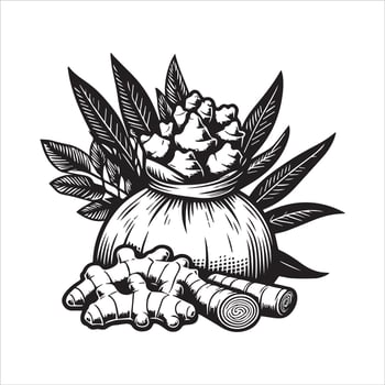 Ginger on the Sack Rustic Charm vector