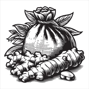 Ginger on the Sack Harvest Bounty vector