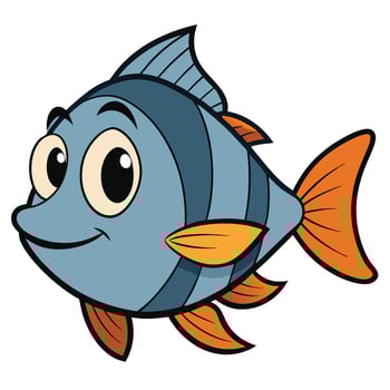 Oscar Fish Simple Line Art Illustration for Print Projects vector