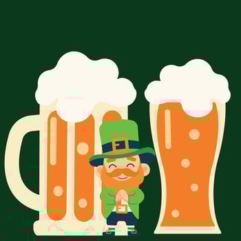 Leprechaun with beer. illustration for St. Patrick's Day vector