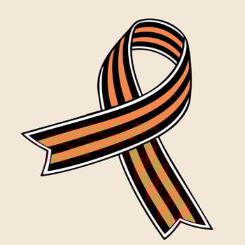 A art of orange and black ribbons. St. George's ribbon. vector