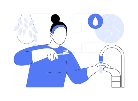 Saving water isolated cartoon illustrations. vector