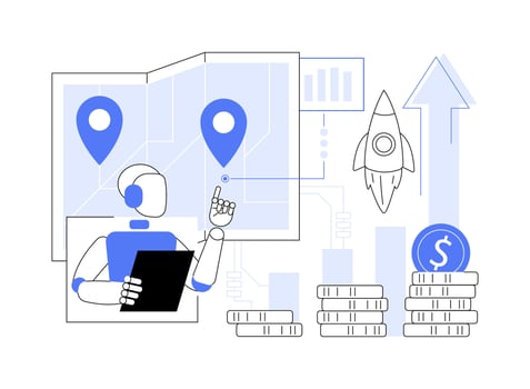 AI-Supported Sales Territory Planning abstract concept illustration. vector