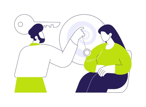 Hypnotherapy abstract concept illustration. vector
