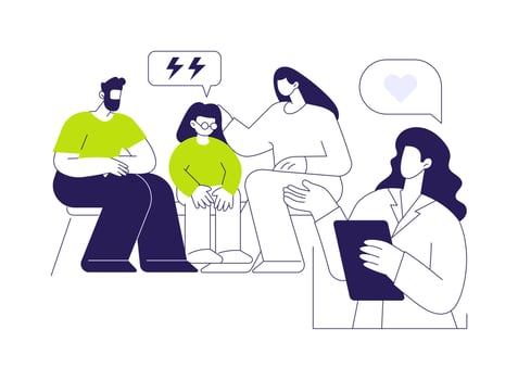 Teens anxiety treatment abstract concept illustration. vector