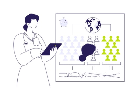 Outbreak investigation abstract concept illustration. vector