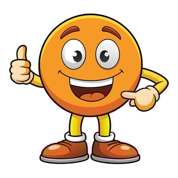 emoticon character showing thumbs white background vector