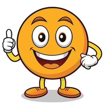 a cartoon emoticon character giving a thumbs vector