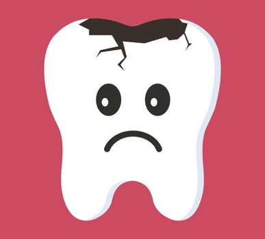 Sad White Teeth Because Cavity vector