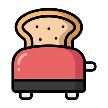 Simple Toaster colorful icon. The icon can be used for websites, print templates, presentation templates, illustrations, etc vector