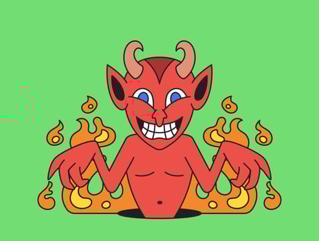 Mischievous devil cartoon character vector