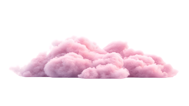 Dreamy Pink Fluffy Cloud Isolated on Black png