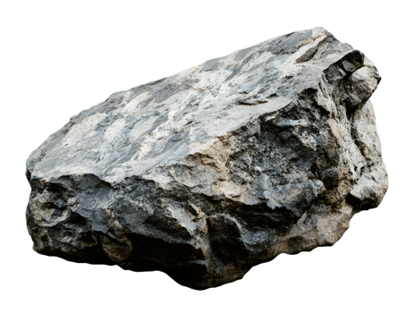Detailed Close-Up of a Grey and White Rock with Rough Texture png