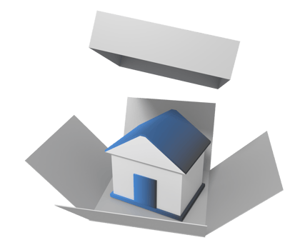 3D Model of House in Open Box png