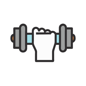 Fitness motivation hand gripping dumbbell icon home gym digital graphic motivational environment close-up view strength concept png