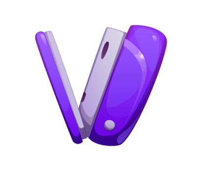 School education font paper stapler V letter vector