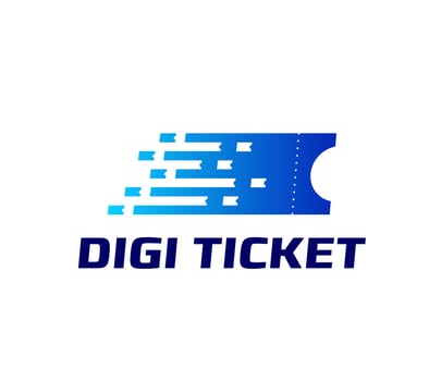 Digital E ticket icon, travel and transport app vector