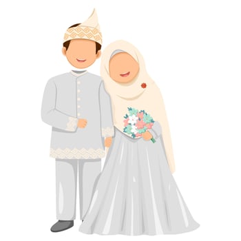 Muslim Bridal Couple for invitation Design vector