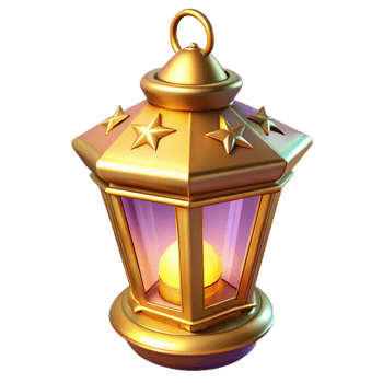 Golden Lantern 3D Model png