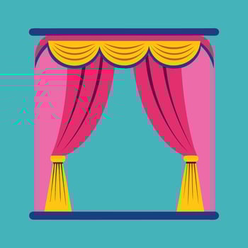 simple and stylish curtains illustrations for templates vector