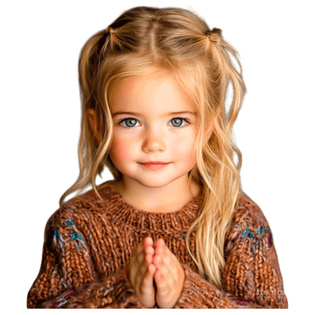 Charming Young Girl with Pensive Expression png