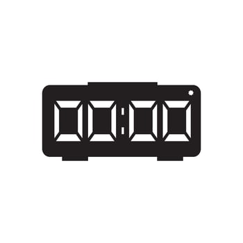 black digital clock sign icon element design vector