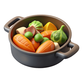 Healthy Vegetable Mix in Cooking Pot png