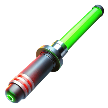 3D Render Futuristic Green Laser Weapon png