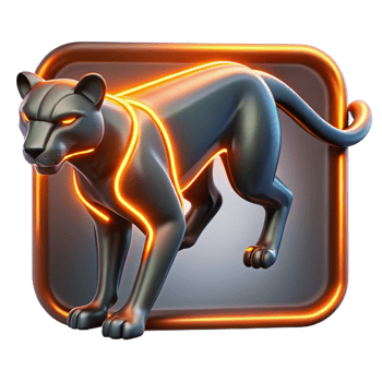 3D Render Neon Panther Illustration png